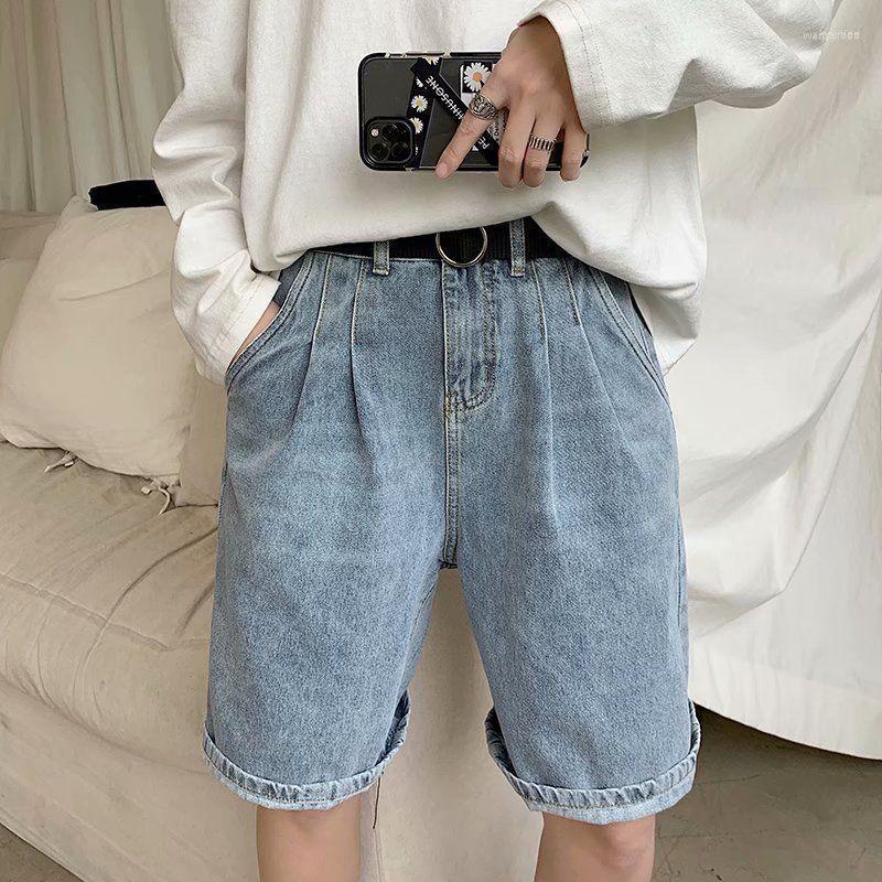 

Men's Shorts Summer Men's Ripped Denim Fashion Casual Blue Men Streetwear Loose Hip-hop Hole Mens -2XLMen's