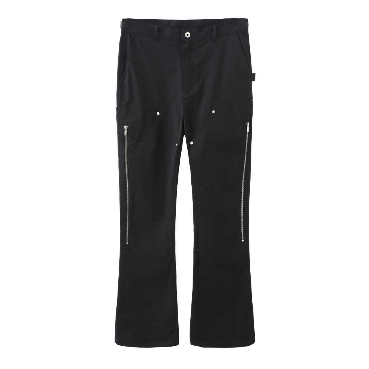 

Men's Jeans Little big egg independent Street zipper vibe style overalls men's loose straight long pants function high street, Black