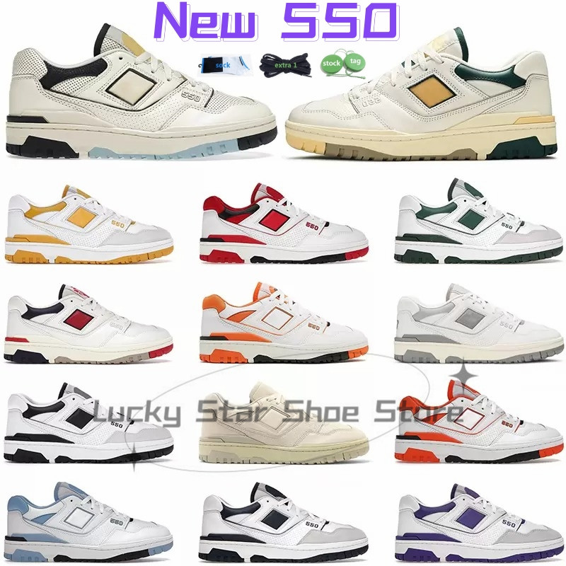 designer Luxurys 550 Casual shoes for men womens white Natural Green grey Cream Black UNC Burgundy Purple mens sports sneakers trainers