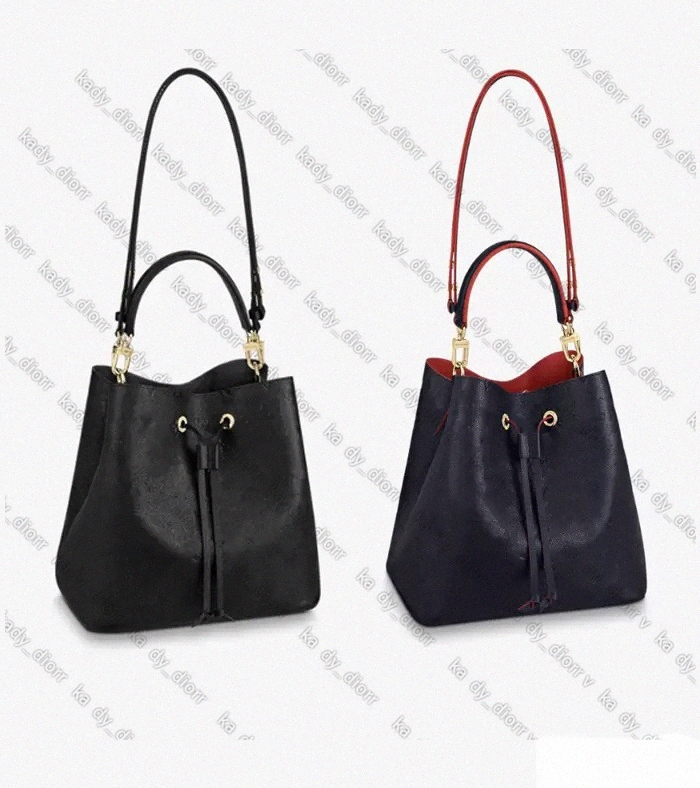 

Designer Women Neonoe MM Louise Viutton Bucket Bag Drawstring Crossbody Classic Embossing Handbag Shoulder Bag Adjustable Strap Noe bb Bags Luxurys Leather Print