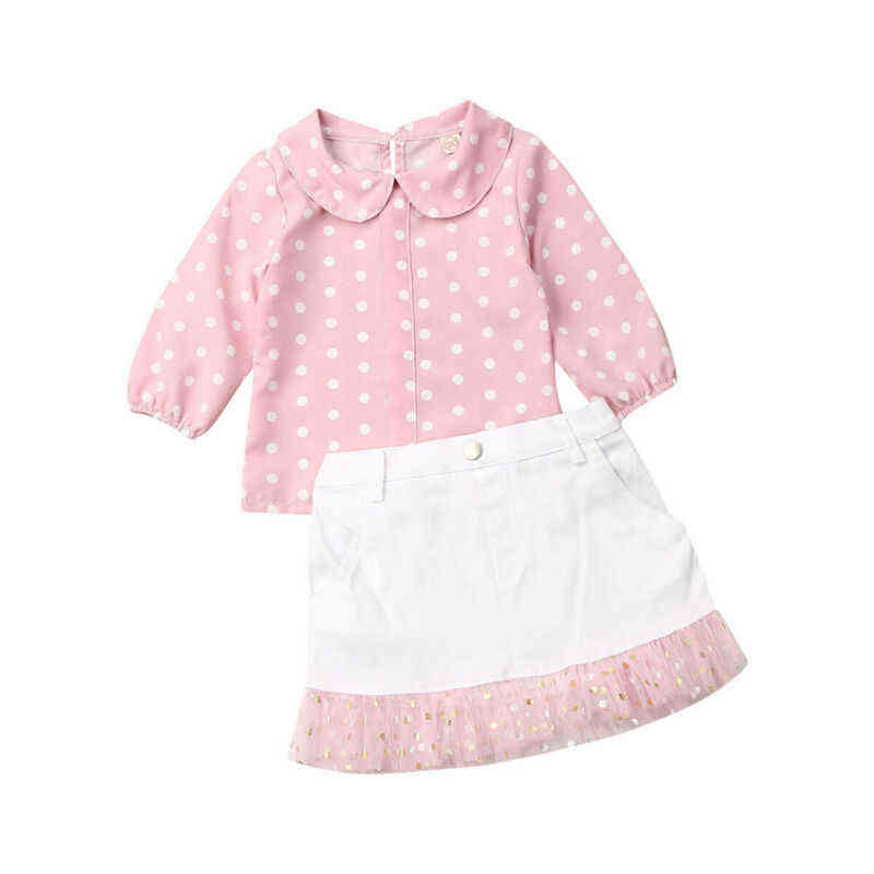 

Citgeett Spring 2 Pieces Toddler Kids Baby Girls Clothes Polka Dot Tops Tutu Skirt Outfits Sweet Set J220712, Red