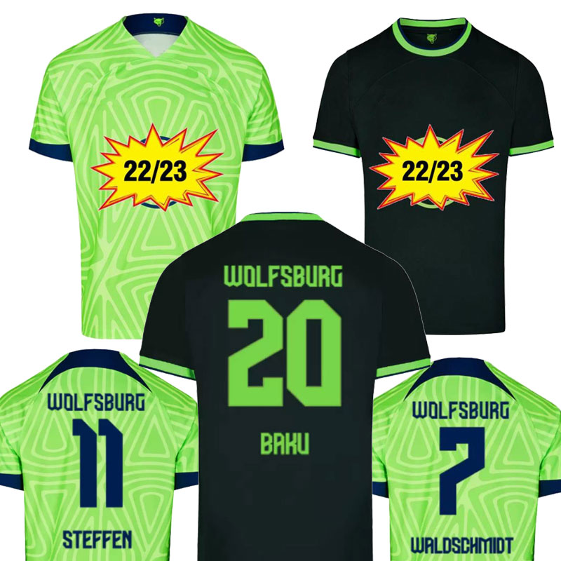 

22/23 Wolfsburg soccer jersey 2022 Home GINCZEK STEFFEN shirts Away ROUSSILLON MEHMEDI MBABU BROOKS ARNOLD WEGHORST football uniform