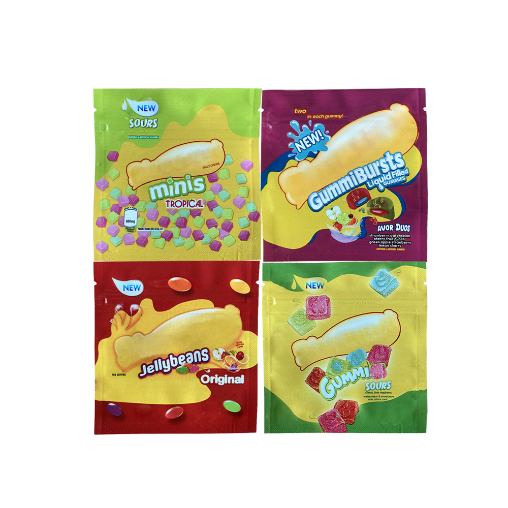 

Customized Canna Edible Mylar Package Tropical Sour Bag Packaging For original Gummi Smell Proof Bags Zipper Lock Myla Packages