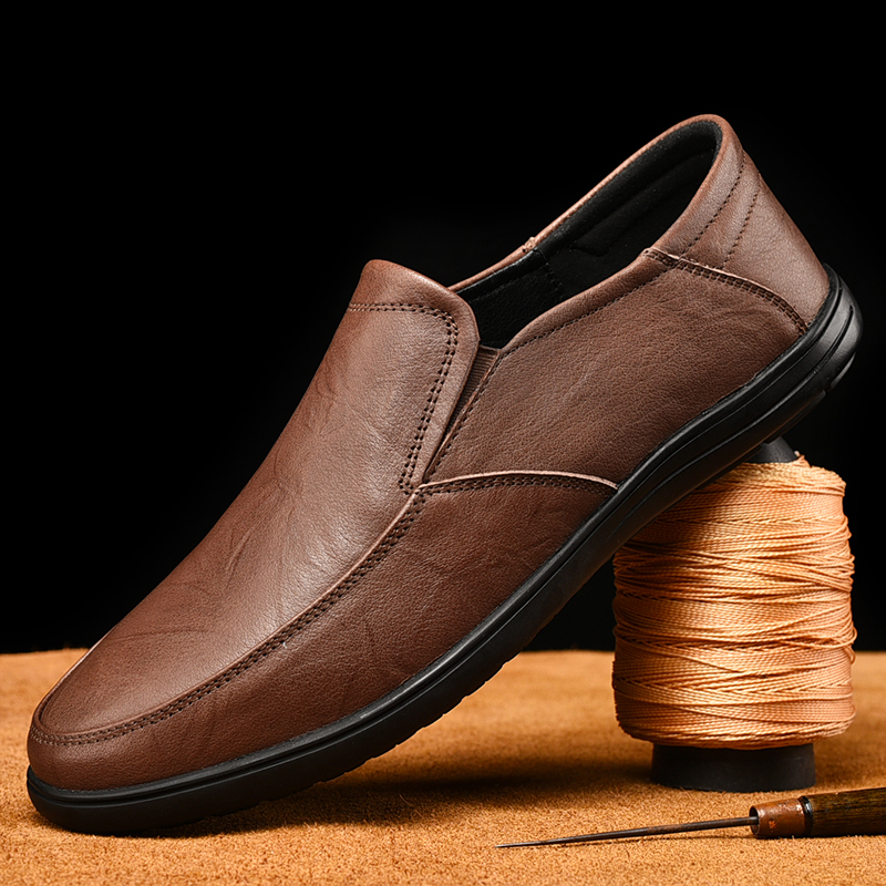 

Leather Men Shoes Leisure Walk Flats Casual Slip on Formal Loafers Men Moccasins Minimalist Male Driving Shoes Sneakers Handmade, Black