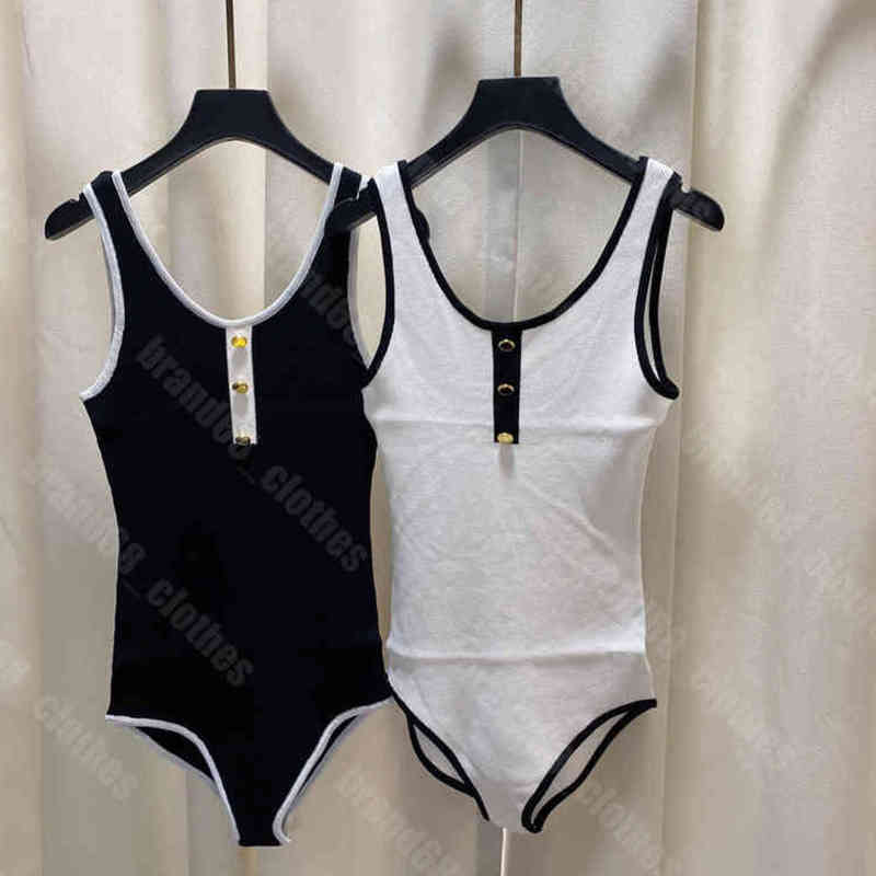 

Women knitted Tanks jumpsuits designer summer sexy sleeveless camis Rompers slim leggings bodysuit logo Ba..ain brand simple solid color 5A women clothing album a1, 11