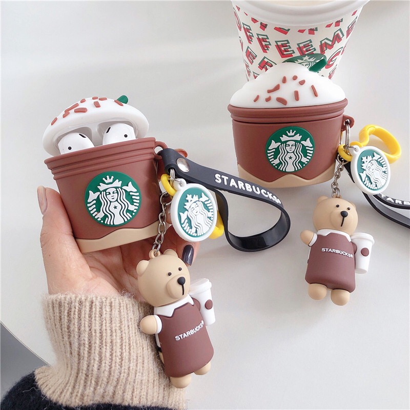 

Apple Bluetooth Wireless Earphone Ipod Cases For Airpod 3rd generation Cute 3D Cartoon Designer Coffee Cup Airpods 3 Pro 2 1 Case Cover With Keychain Accessories