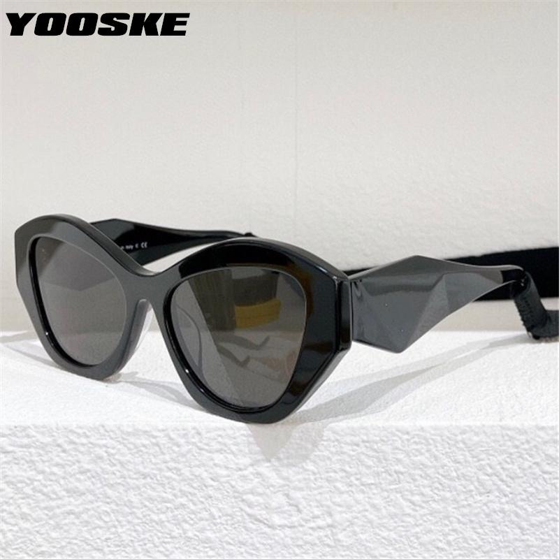 Lunettes de soleil Yooske Brand Cat Eye Eye Femmes Design Prestige Petite Black Sun Lunettes Hommes Vintage Voyage Conduite Lunettes de conduite