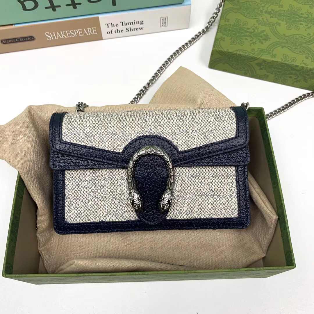 

5A top Flap Bag Vintage Classic G Print Iconic Tiger Snaker Clasp Chain Bag Designers Luxurys Womens Cross Body, Multi