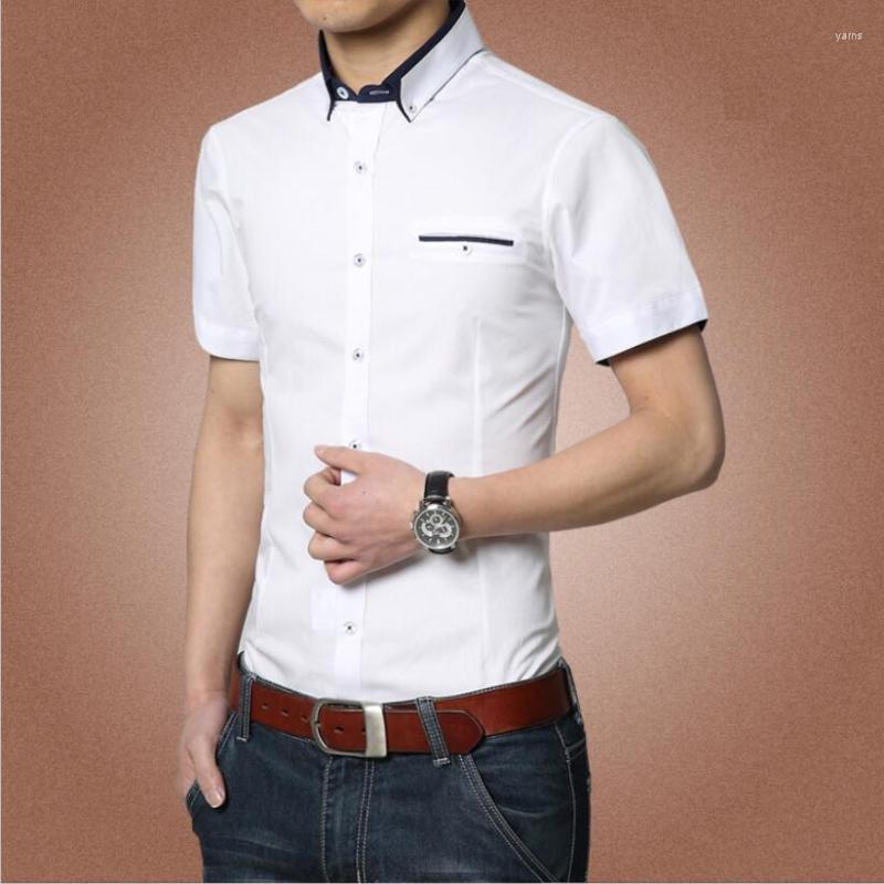 

Short Sleeve Shirt All Cotton Slim Men' Casual Shirts, Blue