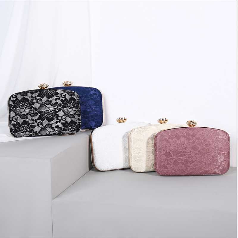

Evening Bags Clutch Purse Wallet Female Retro Banquet Bag Ladies Temperament Lace Dinner Shoulder Lady Small Square BagEvening, Color same picture