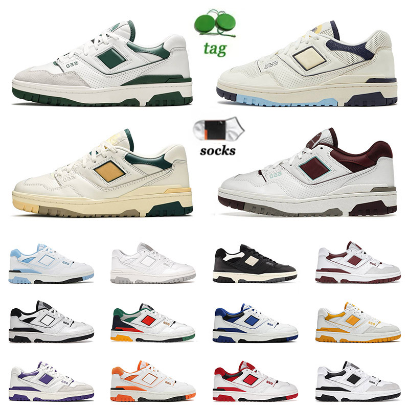 

Mens Woman B550 550 Designer Shoes Rich Paul Platform Sneakers White Aime Leon Dore Green Yellow Grey Burgundy Cyan Panda OG BB550 Off Casual Sneakers With Socks, C17 white multicolor 40-45