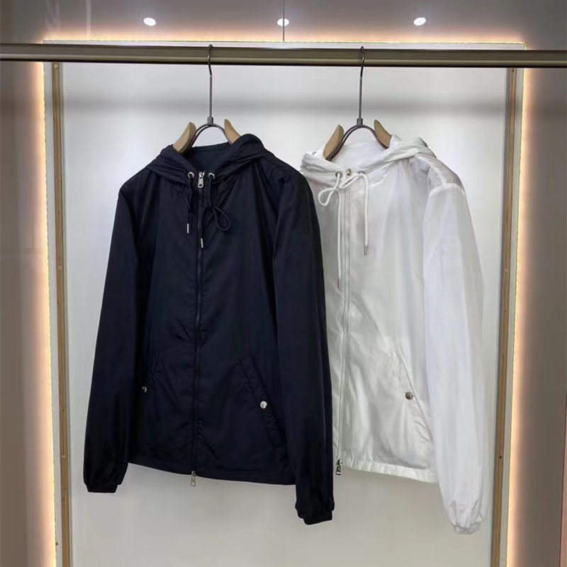 

2022 The high quality short wind and sun protection windbreaker coat same style for men and women parka Very stylish and casual jacke, White