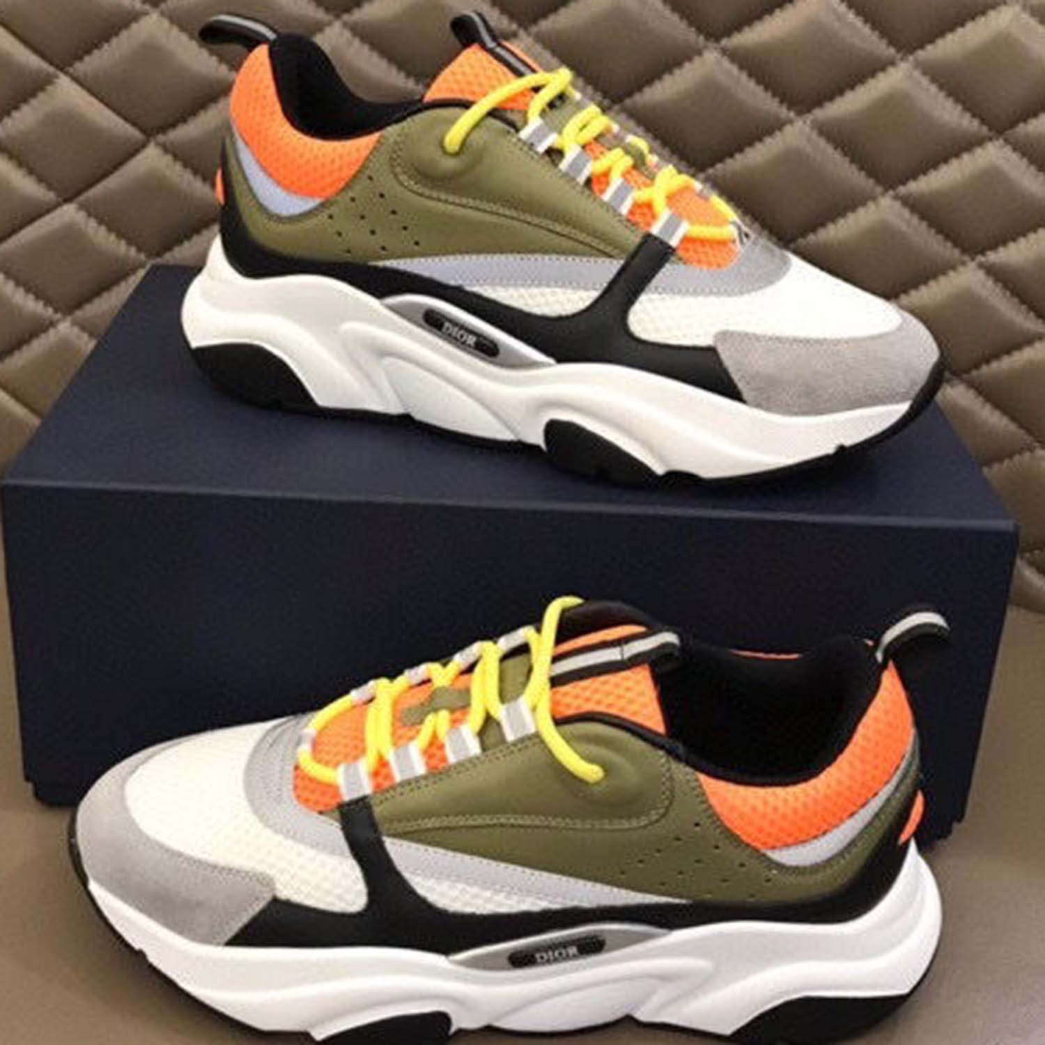 

woman Men Lace-up B22 Sneaker shoes boot White Leather Calfskin Sneakers Top Technical Knit Women Platform Blue Grey Run Trainers dr788