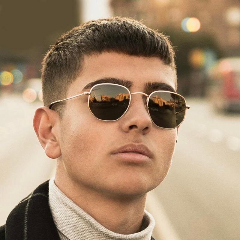 

Sunglasses Classic Square Men Vintage Brand Designer Sun Glasses Male Colorful Mirror Outdoor Retro Shades Metal