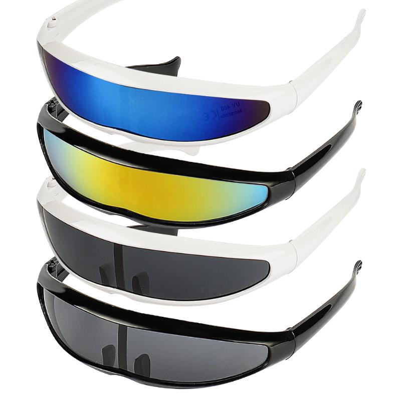

Sunglasses Futuristic Narrow Cyclops Visor Laser Eyeglasses UV400 Personality Mirrored Lens Costume Eyewear GlassesSunglasses