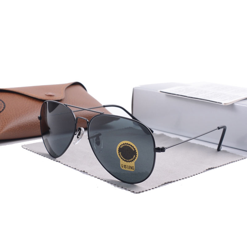 

2022 Luxury brand men women sunglasses glass lens Metal frame 3025 3026 high-quality Pilot aviator 62mm 58mm