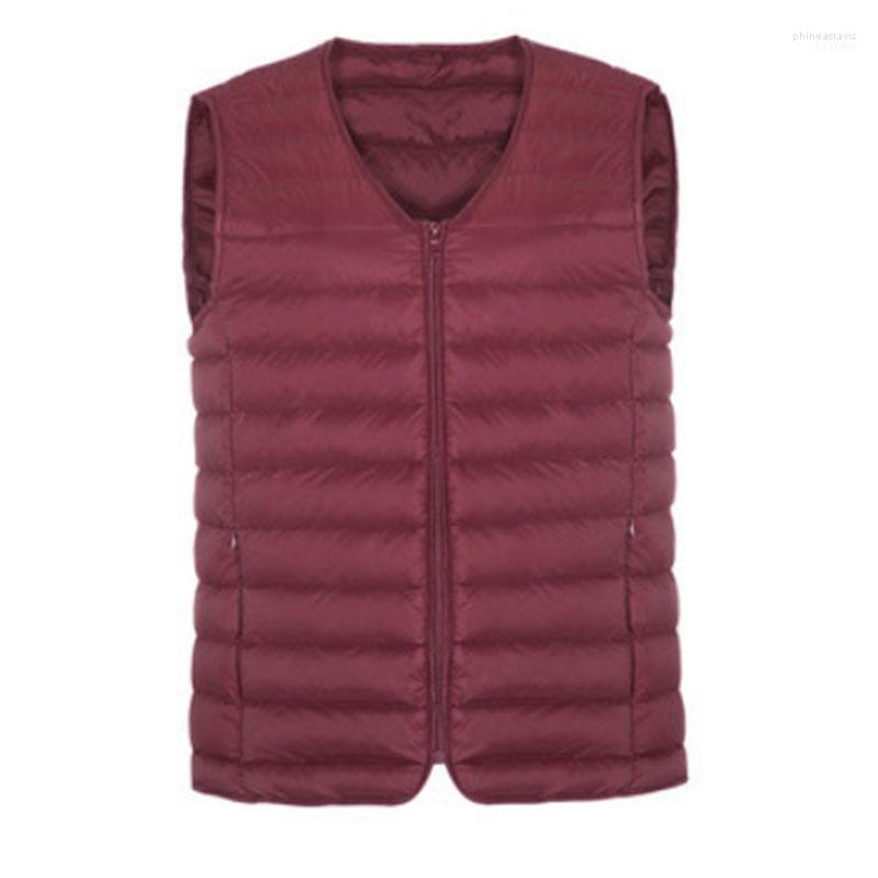 

Men' Vests 2022 Arrival Vest Zipper Autumn And Spring White Duck Down Warm Male Slim Sleeveless Casual Waistcoat Jacket Winter1 Phin22, Black