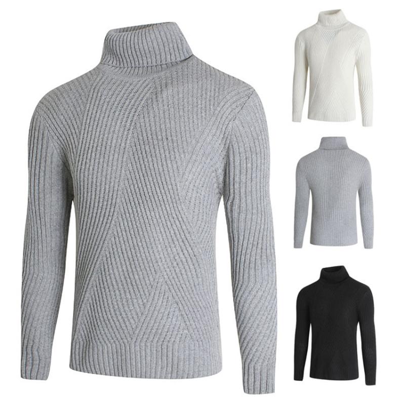

Men's Sweaters Men's Solid Sweater Clothing Autumn Winter Casual Full Sleeve Pullover Male Soft Warm Kintwear Turtleneck MenMen's, White