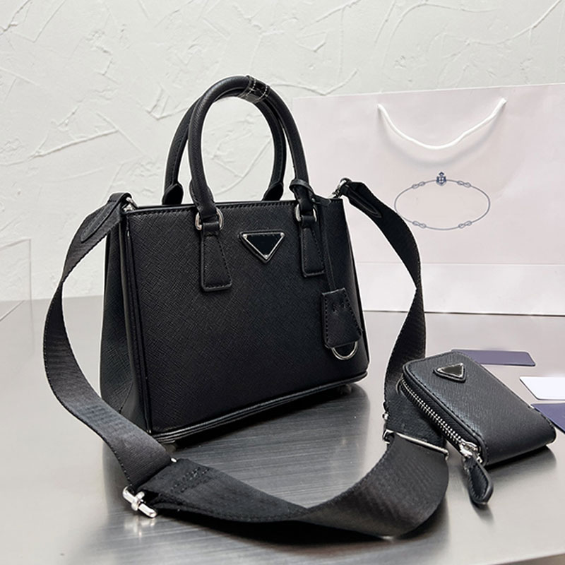 

Hobo Handbag Tote Bag Women Crossbody Bags Cowhide Leather Coin Purse Triangle Sign Removable Strap Fashion Letters High Quality Wallets Two Piece Set, Just box
