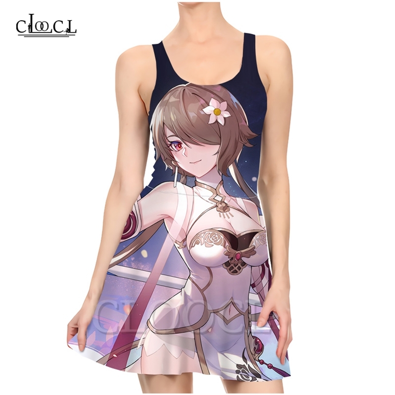 

Japanese Anime Honkai Impact 3rd 3D Print Dress Women Slim Sleeveless Women Sexy Dresses Pleated Casual Dress Summer 220617