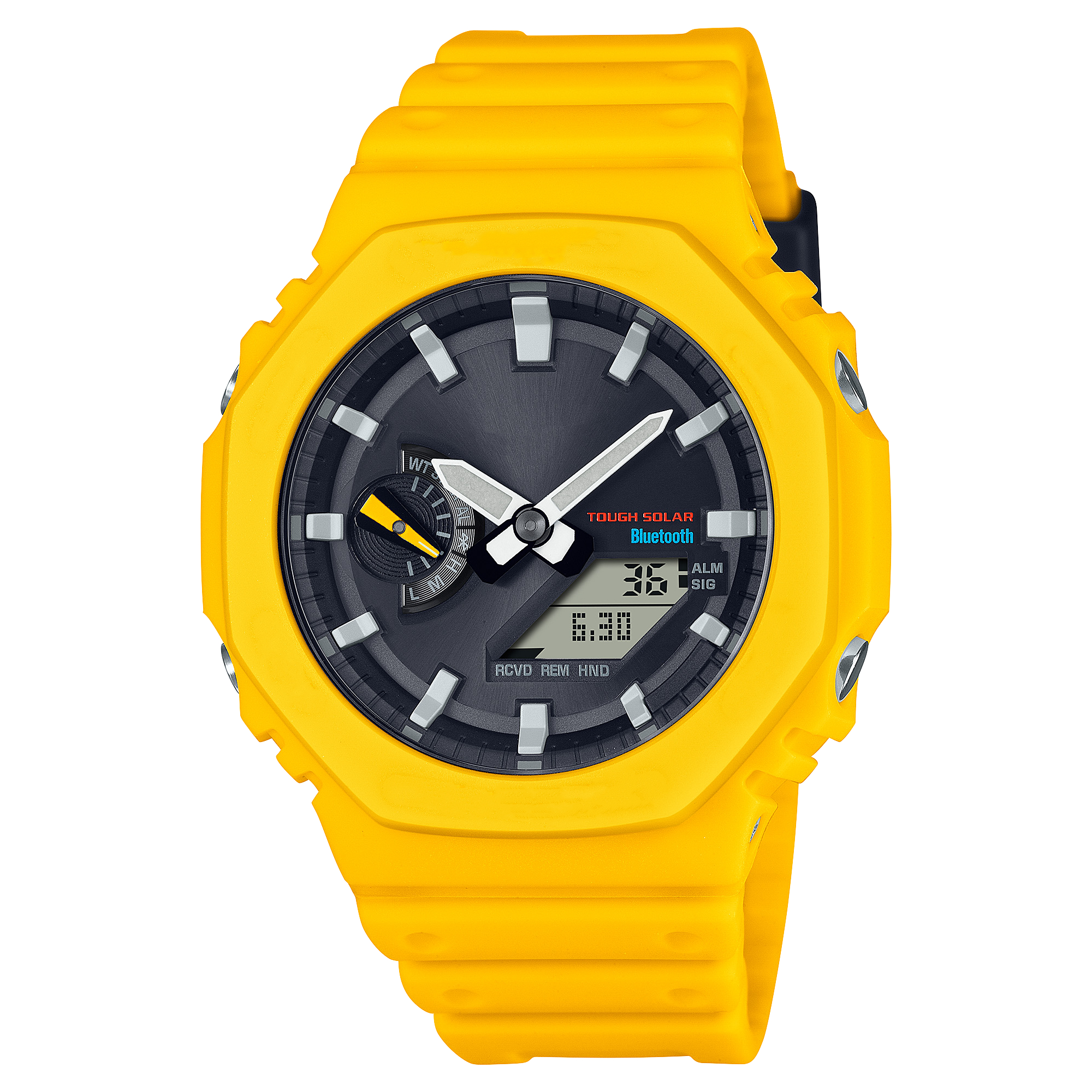 GA2100 Sports Quartz Digital Men's Watch Iced Out Watch Full Function LED Automatic Hand Lift Light Waterproof Yellow Oak Series
