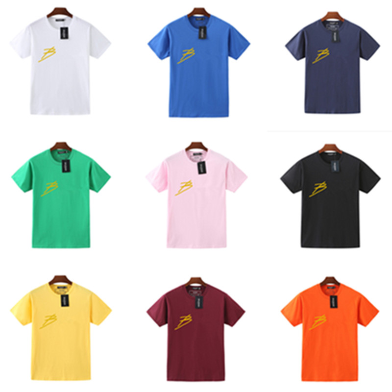 

BALMA Fashion Mens Letter Print t shirts Black White Deisgner Tees Men Women Casual Short Sleeve, #002