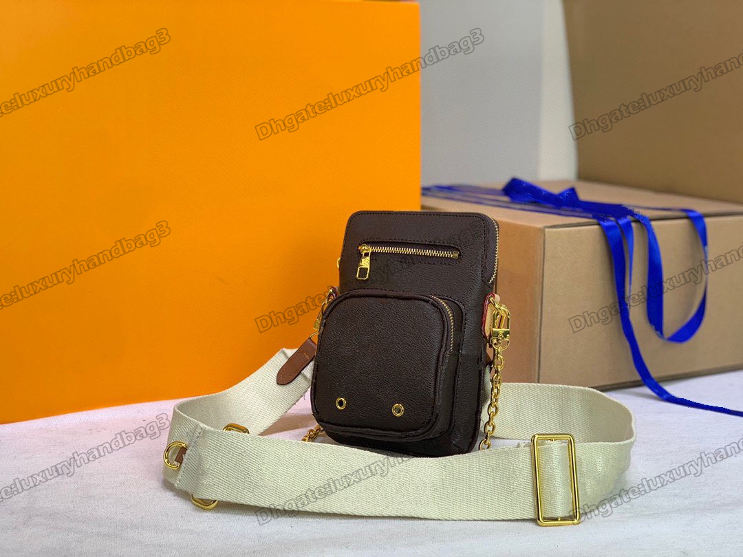 

Utility Messenger Bags D-Ring Flower Letter Cross Body Bag Mono Canvas gram Phone Pocket Small Camera Bag designer handbags