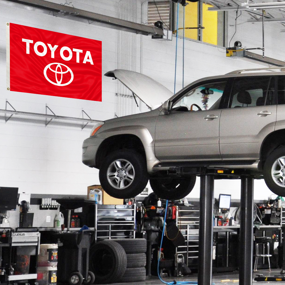 Toyota Car Flag 3x5 FT Fade Resistant Vivid Color For Racing Motor 100D Quality Thicker Large Garage Decor Banner-image-790711971