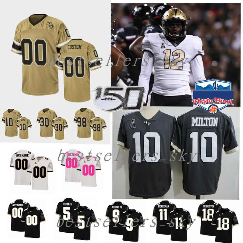 

NCAA UCF Knights College Football Jerseys TreQuan Smith Jersey Breshad Perriman Latavius Murray Justin McCray Brandon Wimbush Quadry Jones Custom Stitched, Mens balck