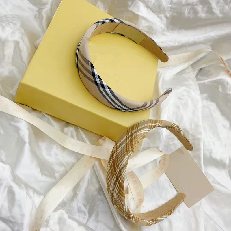 

2022 Hottest Fashion Headband Designer B Letter Plaid Luxury Women Hair Jewelry Girls Headbands 2colors High Quality BOX Available