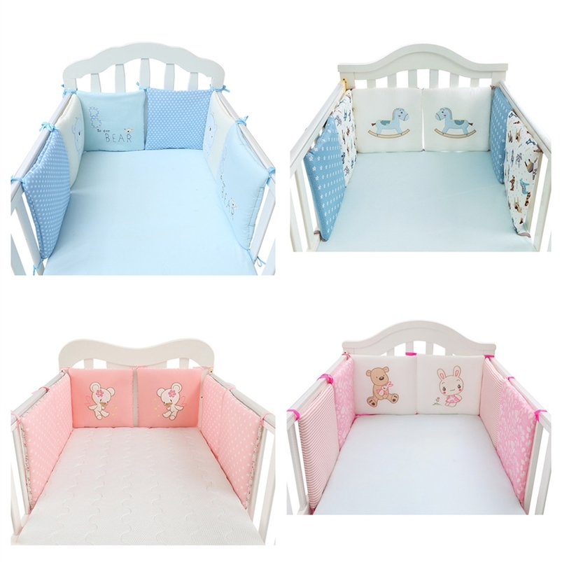 

6pcs/set Baby Bed Bumper Children's Cot Bumper In The Crib borns Head Protector Cotton Bed Protection Barrier Room Decoration 220816