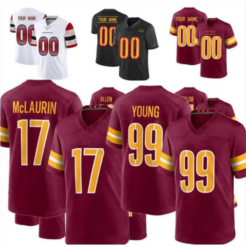 

Custom Washington''Commanders'' 17 Terry McLaurin Jersey Chase Young Carson Wentz Jonathan Allen Jahan Dotson Sam Howell love Football, Color