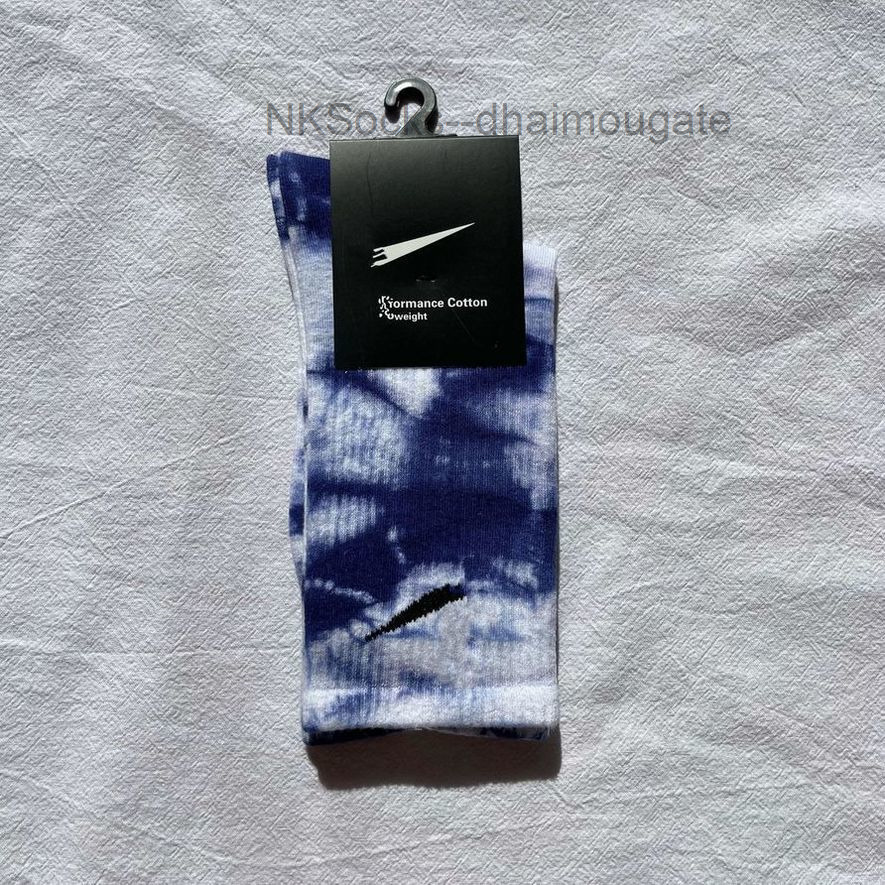

Classic Men's Fashion Socks Hook Brand Cotton Tie Dyed Long Tube Street Couple Middle Moisture Absorption Sock Men Women Luxury Medium Sportsocks 6gif, Nk deep blue