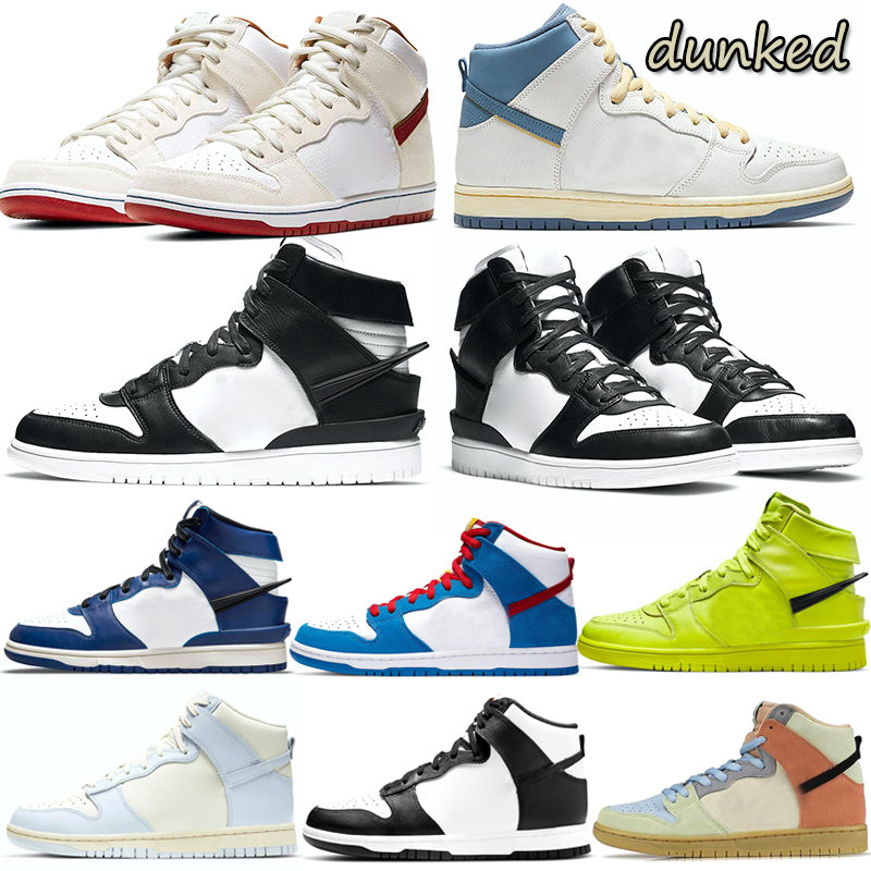 

2022 Men Women High Casual Shoes dunked Black White Cosmic Fuchsia Panda sneakers Trainers