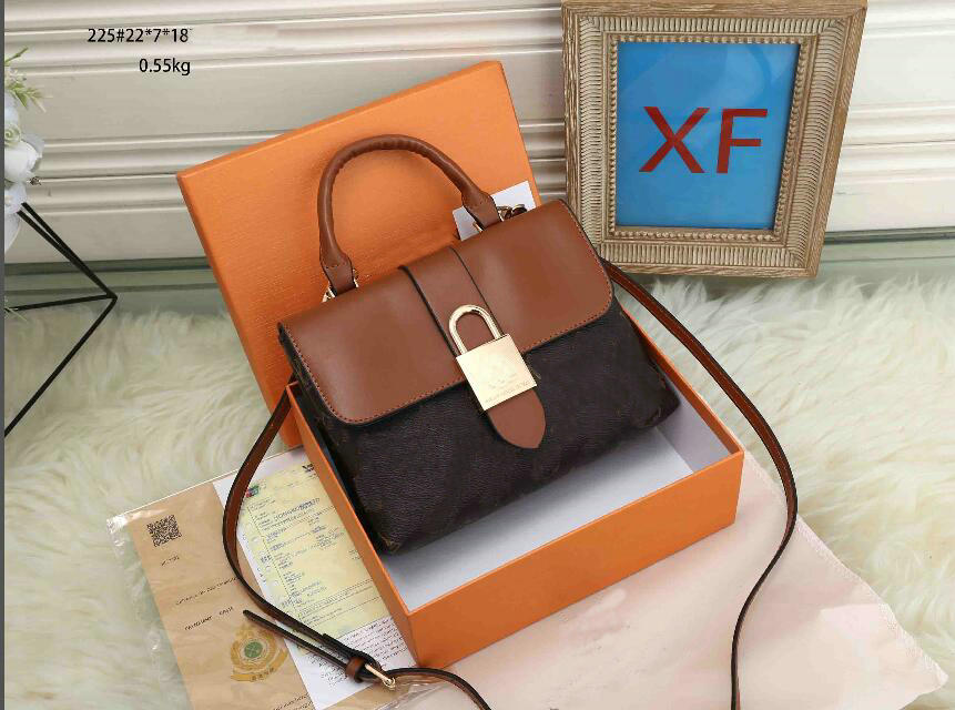 

Designer Women Handbags Purse High Quality Shoulder bags Chain Cross Body Handbag pu Leather Fashion Crossbody bag Messenger 225#22x7x18cm, Brown flower/black