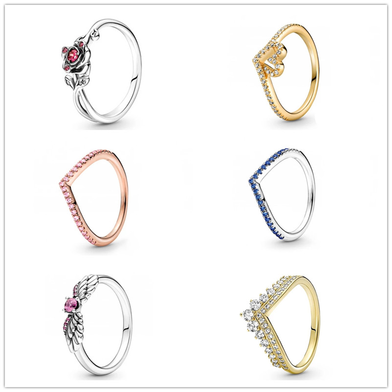 

S925 Sterling Silver Original Niche Beauty And The Beast Rose Ring Suitable For Romantic Gifts Love Gemstone Rings 190017C01 196316C02 169302C01 198500C01