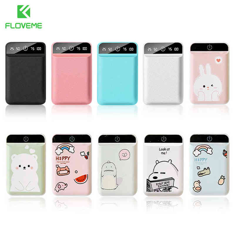 

Floveme Portable Mobile External Battery Power Bank Mah Cute Cartoon Mah Power Bank Dual Usb Fast Charging For Samsung J220531