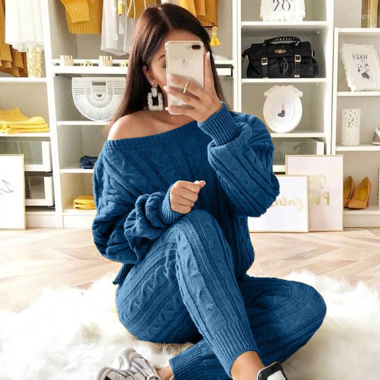 

Women's Two Piece Pants Knitted Sweater And Set Women Oversized Crop Tops 2 Sets Womens Outfits Tracksuit SetWomen's, D210-1r
