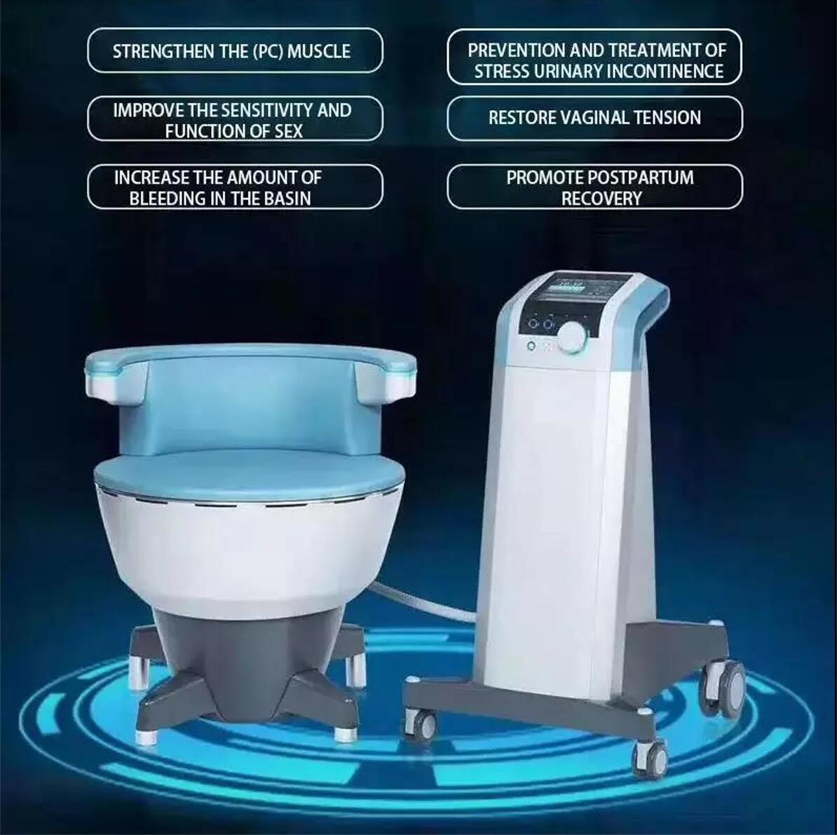 Nouvelle arrivée muscle construit stimulation minceur corps sculpter chaise EM pour l'incontinence traitement fréquent de la miction resserrement