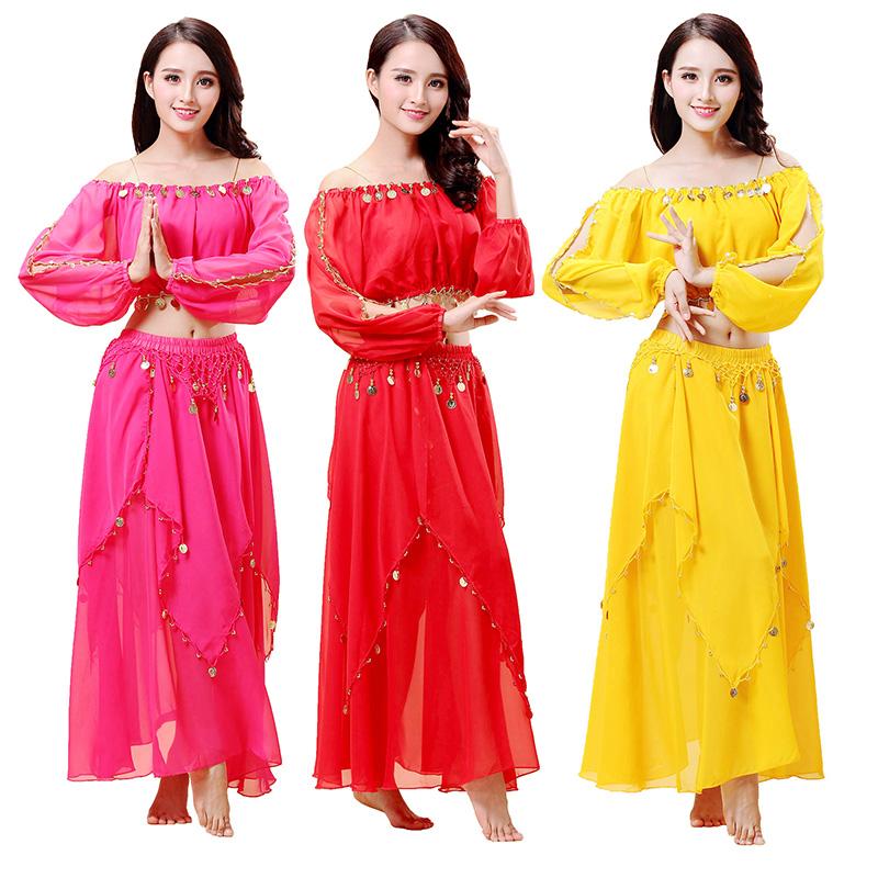 

Stage Wear Adult Show Belly Dance Dress Women Fashion High Quality India Dancing Clothing Costume Set For WomenStage, Blue