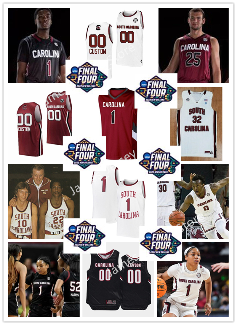 

2022 NCAA Custom USC Stitched College Basketball Jersey 15 Wesley Myers 20 Tommy Corchiani 30 Chris Silva 10 Justin Minaya 0 David Beatty 5 Frank Booker Jersey, Retro white