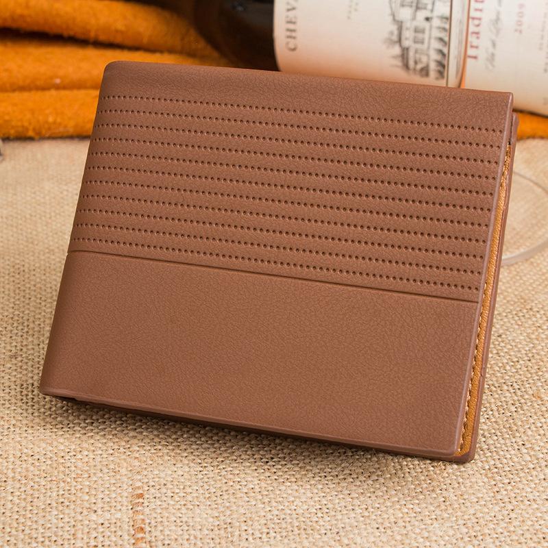 

Wallets Men's Business Wallet Pu Leather Holder Multifunctional Id Short Frosted Coin Purse With Po WindowWallets, Coffee name