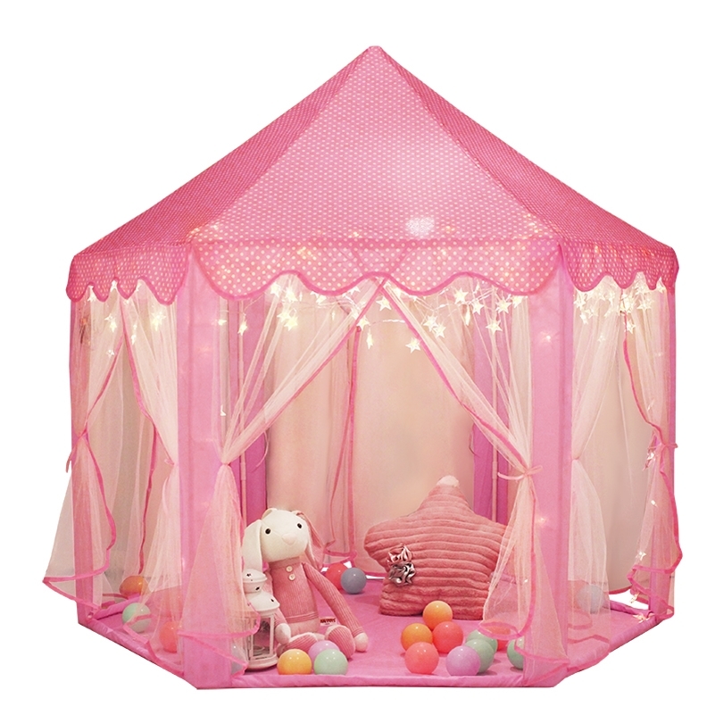 

Princess Castle Tent Playpen For Girl Play House children's tent for kids Children Foldable Kids 220801, Blue