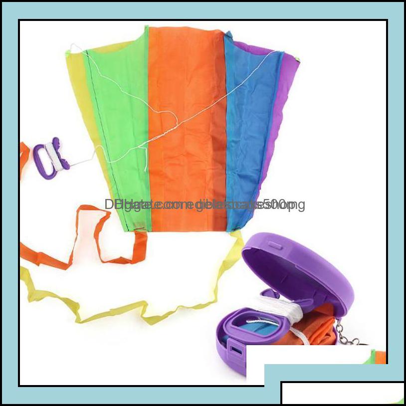 

Novelty Items Home Garden Portable Folding Pocket Flying Kite Kid Toy Storage Case Outdoor Sport Children Gift Mticolor Single Drop