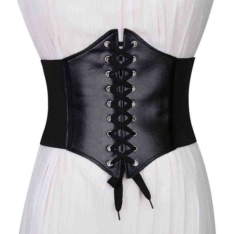 

Waist and Abdominal Shapewear Corset Wide Pu Leather Slimming Body Shaper Belts band Underbust Belt New Accessories Building 0719, Style1 white