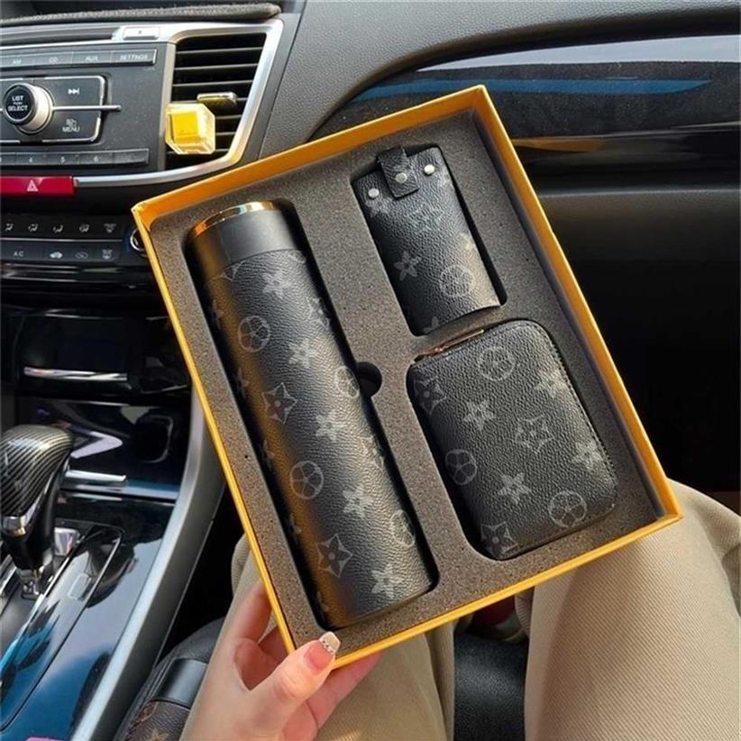 

500ML 17OZ Stainless Steel Water Bottle Double Wall Vacuum Insulated Waterbottle Thermos Mug Cups + Key Bag + Card Holder Purses P322s