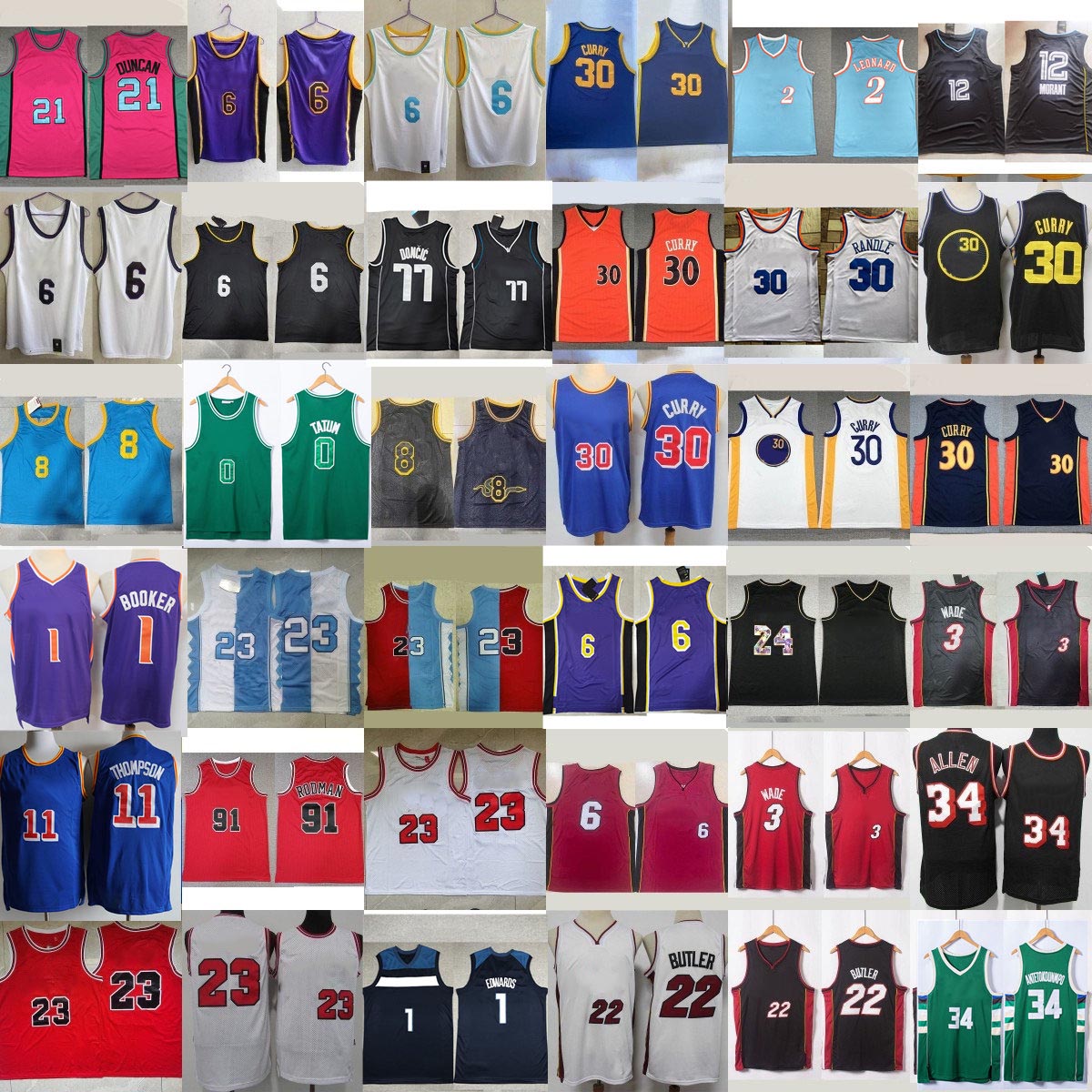 

Retro Basketball Jersey Iverson Carter McGrady DeRozan Harden BZach LaVine Rose Morant Luka Doncic Tatum Giannis Booker Stephen Curry Klay Thompson Butler Shirts