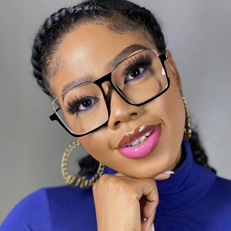 

Fashion Sunglasses Frames 2022 Vintage Half Frame Square Optical Anti-blue Glasses Women Big Transparent Eyeglasses Female Spectacles Oculos
