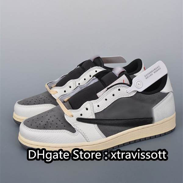 

Mens Jumpman 1 Low Beige Mocha Black Travis Scotts Basketball Shoes High Quality Sports Sneakers Real Leather Color Reverse Mocha/Black Size 36-47 Available, Box