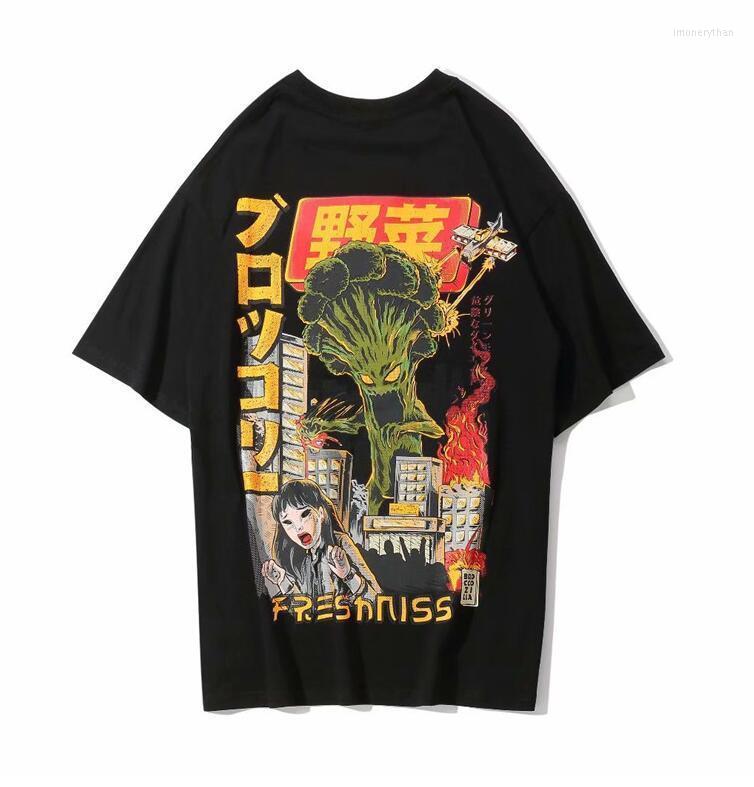 

Men's T-Shirts Summer Streetwear Men Hip Hop Japanese Harajuku Cartoon Monster T-ShirtMen's Imon22, Black